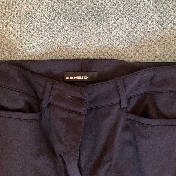 Cambio Navy Stright Leg Pants with Pleating - Picture 2 of 3